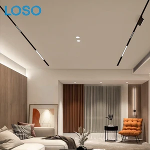 LOSO New Design Indoor 48V Living Room Dining Room Aluminum Surface Mounted Linear Magnetic LED Track Light