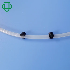JU Black PP 8mmOD Tube Clip Plastic Tube Hose Clamp With 3mm Screw Hole