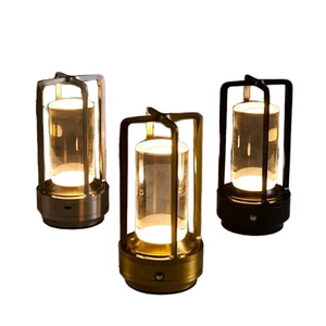 LED Night Table Lamp ABS Plastic Rechargeable Dimmable 3 Color Temperatures Home Decoration Outdoor Reading Bedroom Desk