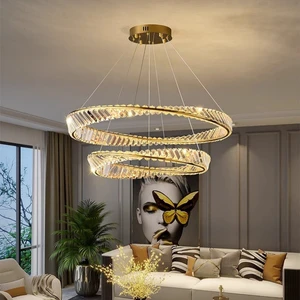 Living Room Bedroom Nordic K9 Crystal LED Chandelier LED Modern Luxury Chandelier Lamp