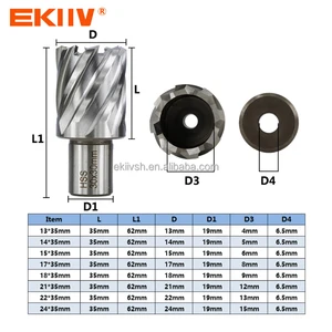 HSS Weldon Shank Annular Cutter 13pcs Magnetic Core Drill Bit Annular Cutter Set for for Metal Steel Cutting