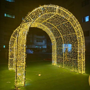 Large Waterproof Outdoor 3D LED Arch Tunnel Motif Light Commercial Christmas Street Park Landscape Holiday Lighting Decoration