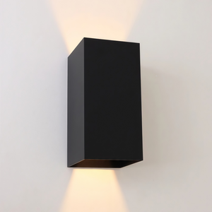 Online Wholesale IP65 Waterproof Vertical Rectangle Aluminum up Down LED Wall Sconce Matte Black&Withe Outdoor LED Wall Lamp