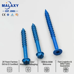 MALAXY Slotted Head Concrete Screw Blue White Concrete Anchor Screws Tapcon Concrete Screw Hex Flat CSK Head Concrete Screw