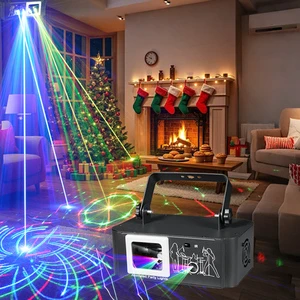 Animated LED Wall Projector Light with 16 Dynamic Patterns & Music Sync Remote Control Party Stage Lighting