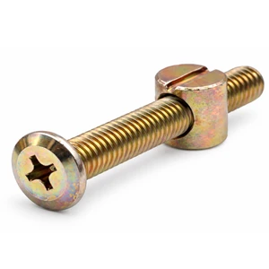 Furniture Connector Bolt Zinc Plated Steel Cam Screw PZ2 Drive For Cabinet Assembly