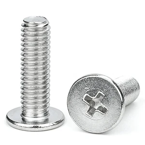 100pcs/bag 304 Stainless Steel Cross Ultra Thin Flat Head Machine Screws M1.6 M2 M2.5 M3 M4 M5 M6 M8 Phillips Laptop Screws