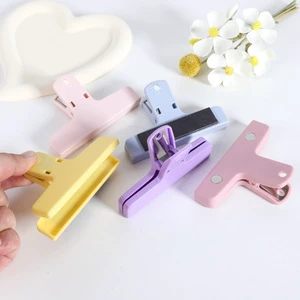 Color Magnetic Long Tail Snack Clamp Bill File Clip High Profile Horizontal Hand Account Clip sealed Stationery Storage Clip
