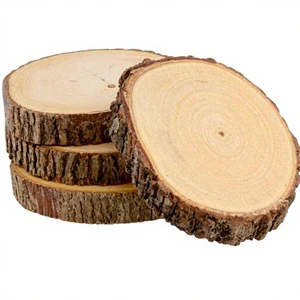 Luxury Handmade Round Wooden Log Natural Bark Coaster Slices 3 Inches Size 3mm Thick Additionl Craft for Home Kitchen Use