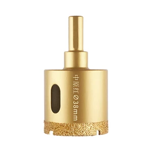High-quality 38mm Yellow Diamond Power Drills Braze Drill Bits for Ceramic Vitrified Tiles , Concrete , Marble
