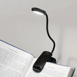 Lightweight Flexible Dimmable Eye Protection Book Reading Light Clip on Type C Rechargeable Reading Lamp With Clip