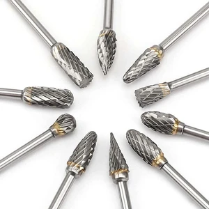 Wholesale 6mm-20mm Carbide Rotary Burrs Drill Bit for Wood Carving Grinding Tungsten Steel Rotary Burr Files Polishing