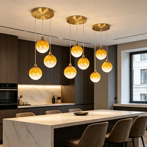 JACKSUN Glass Iron Chandelier G9 Uniquely Shaped Glass Bulbs Middle Size 40 Cm Dining/Living Rooms