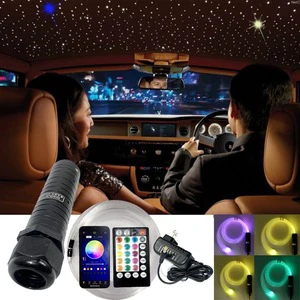 Remote Control RGBW Aluminum Starry Sky Colors Changing Water-Resistant IP20 Ceiling Decoration Party LED Fiber Optic Lights