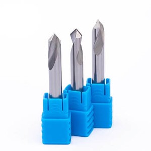 HRC45 Milling Cutter Bits Solid Carbide NC Spotting Drill Overall Length 75mm