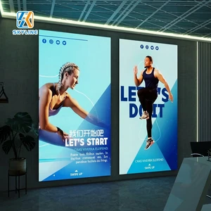 Gym Advertising Light Box Rectangular Aluminum Frame LED Sign Full Color High Brightness Hanging Dustproof Indoor Decoration