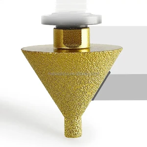 Diamond Beveling Chamfer Drill Bits Vacuum Brazed Milling Bits with Cooling Wax for Trim & Enlarge Hole on Ceramic Tile Stone