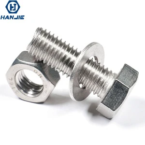 Zinc Plated/Plain Stainless Steel 304/316 Grade 10.9 DIN 931 Standard M11-M28 Hex Nut Bolt & Washer Set