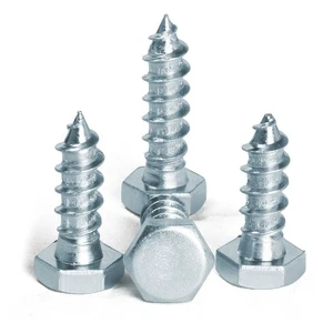 Wholesale Din China Fastener 10mm 25mm 35mm Steel Zinc Plated Hex Head Self-Tapping Wood Screw for Engineering Metric