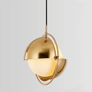 Nordic-Style Electrophoretic Gold Small Pendant Light Luxury Restaurant Bar Counter Hotel Catering Bedroom Bedside Chandelier