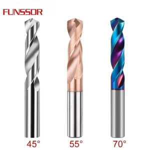 HRC45/55/70 Tungsten Carbide Twist Drill Bits, 1.0-20.0mm Nano Coated for Hard Steel & Stainless Steel