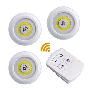 LED Cabinet Light With Remote Control Set , Battery-Operated Stick-On Touch Tap Lamp ,LED Puck Lights for Closets, Cupboards