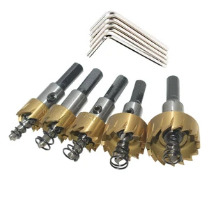 Factory Direct High-Speed Titanium-Plated Stainless Steel 5pcs Set High-Speed Steel Hole Opener Center Drills for Metal Drilling