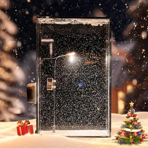 Christmas Gift Handmade DIY Snow Scenery Night Light Romantic Snowflake Lamp DIY Material Desktop Decor Snowy Night Street Lamp