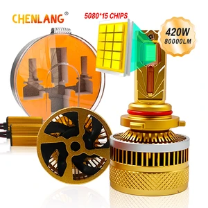 Chenlang New Arrival LED Headlight Bulb H1 H3 H4 H7 H11 420W Six Copper Tubes Pipe Auto Fog Lights Car Lights 9005 9006 Headlamp
