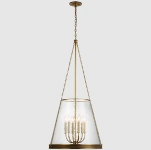 XZ Kitchen American Cage Lantern High Ceiling Chandelier Lighting Led Decorative Vintage Pendant Lamp Light Hanging Living Room