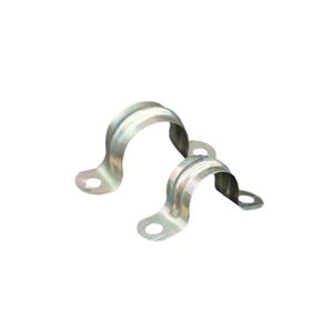 Pipe Clamp Carbon Steel with Color Galvanized C-Shape Saddle Two Holes Pipe Strap U Type Hose Clamp Tube Bracket Pipe Support