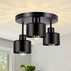 JACKSUN Cross-border Nordic Wrought Iron LED Hanging Ceiling Lamp Modern Black Lampshade Kitchen Corridor Porch Bedroom