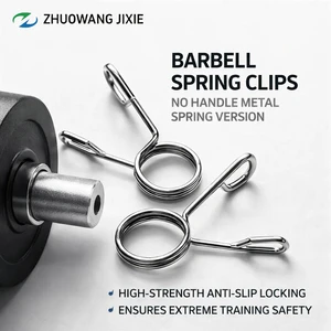 High Quality Zhuowang Steel Barbell Torsion Spring Collar Clips with Rubber Handle 1 Inch 2 Inch 100 lb Load Capacity