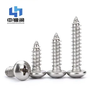 304 Stainless Steel Self-Tapping Phillips Round Head Wood Screw Accessories Metriccross-head Self-drilling Screws M2-M8