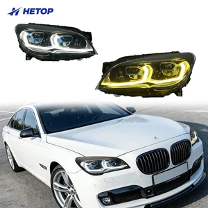 HETOP US F01 F02 Headlight 2010-2015 7 Series Dual Color Upgrade Modified Car LED DRL Ikon Style Head Lamp Plug and Play for BMW