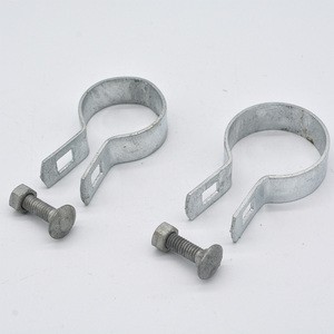 Chain Link Mesh Fittings Galvanized 48mm Fence Post Clamps /Brace Bands