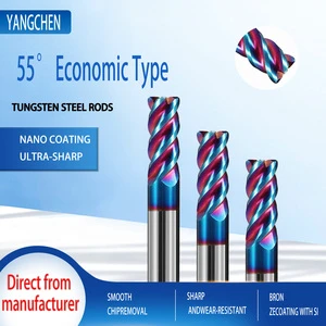 55 Tungsten Steel Milling Cutter End Mill CNC Flat Cutter Customizable High Precision Carbide Milling Cutter