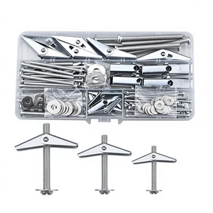 Cross-border 32/120pcs Galvanized Aircraft Expansion Anchor Set butterfly Umbrella Gypsum Board Expansion Screw Box Made China