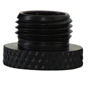 CNC Machined Round Hollow Male Threaded Black Finish Brass Inlet Knurled Bushing