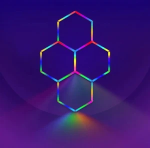 Customizable RGB LED Advertising Lights Hexagon Honeycomb Workshop & Garage Lighting Workshop Showroom LED Show.hexagonal Lamps