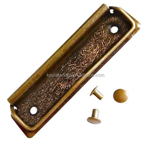 Popular American Retro Vintage Old Style Antique Brass Bronze 100mm A5 Metal Low Profile Clipboard Clip for Menus with Rivets
