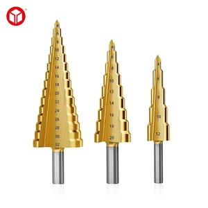 HSS Coated Multipurpose Sheet Processing Pagoda Triangle Drills Bit Universal Handle Step Drills