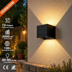 OEM/ODM Wholesale Living Room Bedroom Kitchen Garden 5w Sensor Switch Control Square Aluminium Alloy Black White Led Wall Light