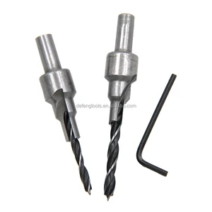 2PCS Two Edge Three-stage Countersink Drill Three-point Woodworking Drill Self Centering Taper Hole Drill Tapper Bit Set