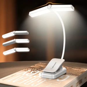 Glocusent Flexible 5 Brightness 3 Color Expertise Book Lamp Rechargeable Wingy Reading Light for Bed