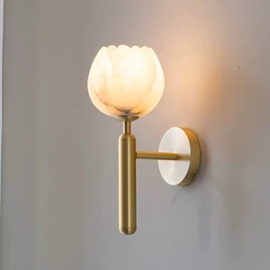 Interior Decorative Alabaster Stone Wall Sconce Light Living Room Corridor Bedroom Bedside Marble Wall Lamp