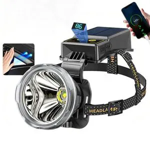 WOSEN LED IP65 Solar Rechargeable Adjustable Beam Long Range Searchlight Headlamp