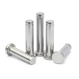 304 Stainless Steel Headed Clevis Pin Grooved Precision Retaining Shaft Pin Fastener with E-Clip Circlip Snap Ring