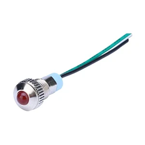 Welfnobl 6mm Metal Indicator Light Green Lamp 12V/24V Metal Indicator Light