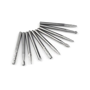 10 Piece Tungsten Carbide Burr Drill Bit With Long Handle for Metal Grinding, Manufacturer of Hard Alloy Burrs